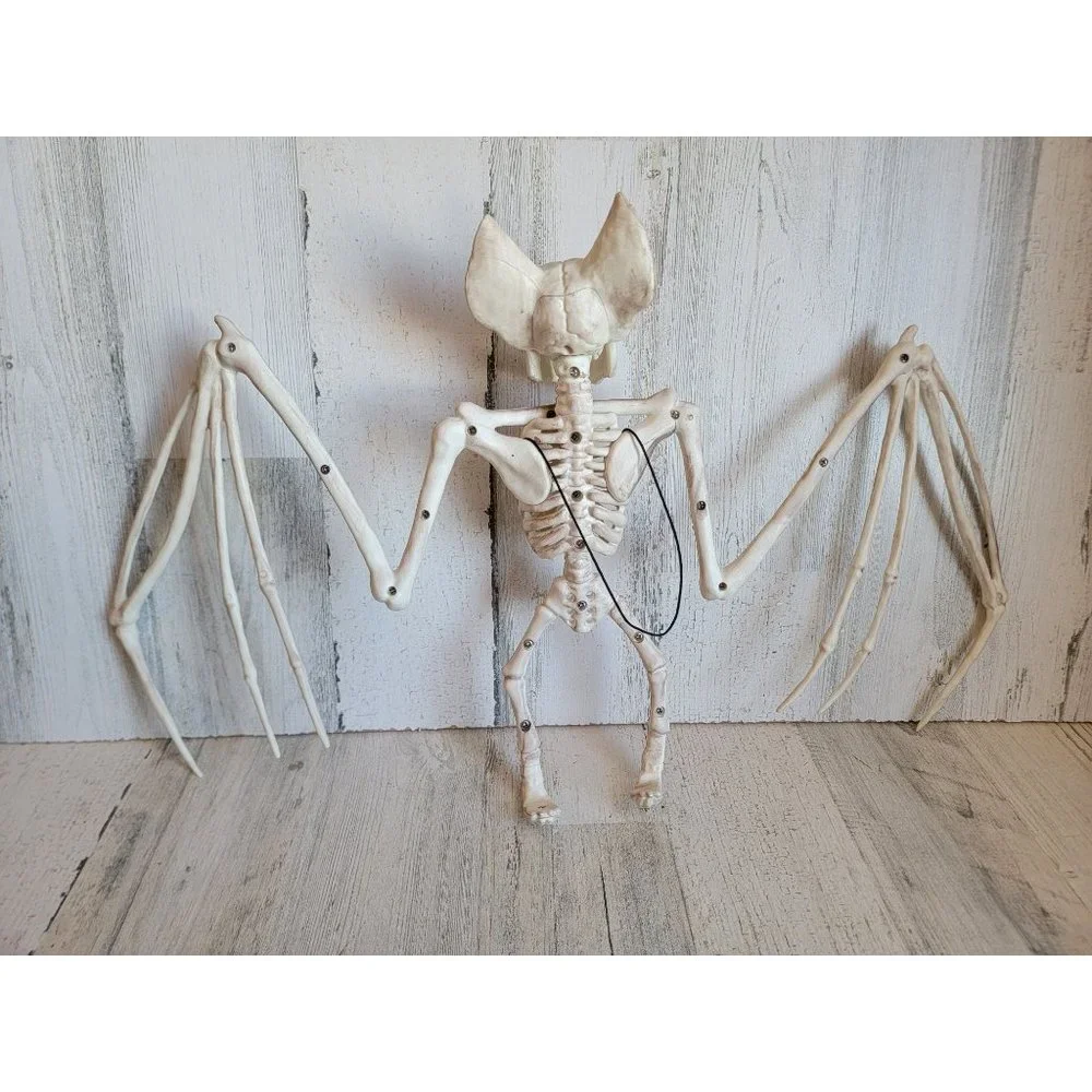 Crazy Bones skeleton vampire bat hanging Halloween prop decor